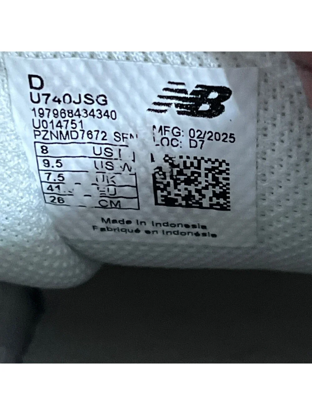 New Balance 740 Men's Size 8 Running Shoes White Gray Athletic Trainer Sneakers